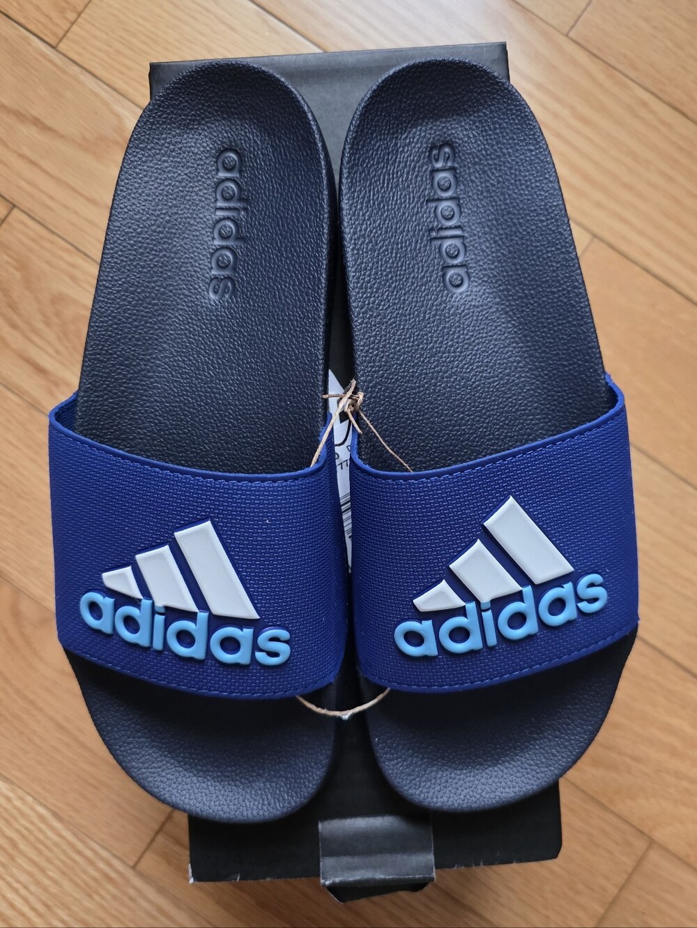 Adidas Adilette Shower Slides, Blue, Size 5 Kids Or 7 Women's